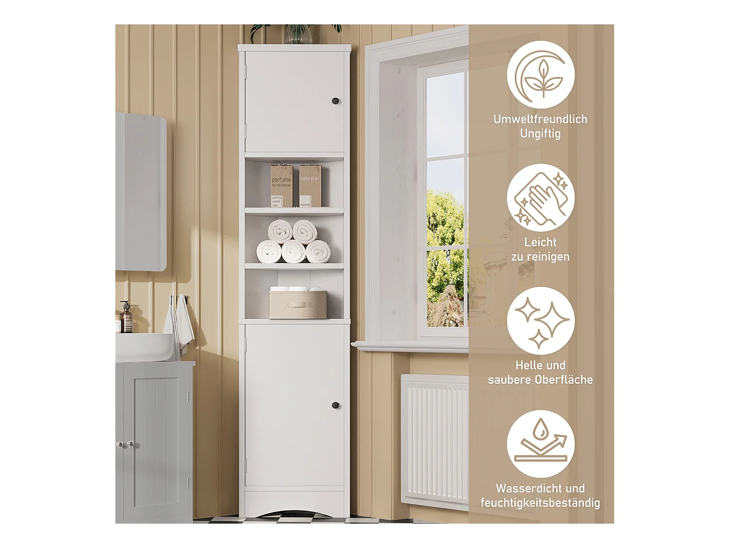 2-delige stapelbare ronde salontafel met metalen frame, houten bijzettafel, voor woonkamer en slaapkamer, zwart (78,5x78,5x46,5 cm)