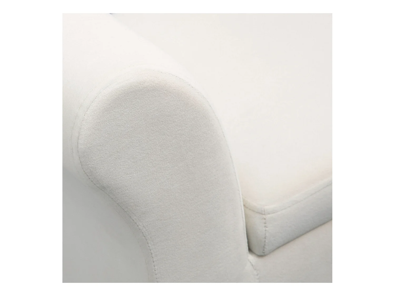 Opbergbank met gewatteerde zitting, polyester fluweel, crèmewit (111,5x41x65 cm)