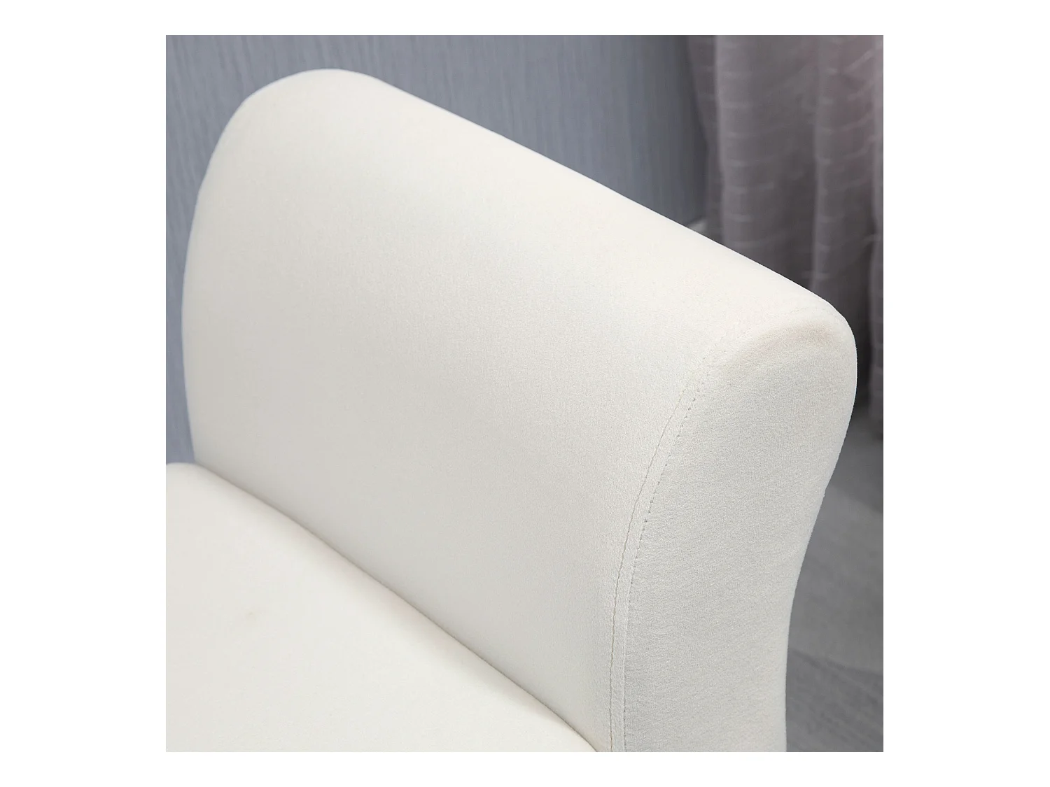 Banc de rangement avec assise rembourrée, polyester velours, blanc crème (111.5x41x65 cm)