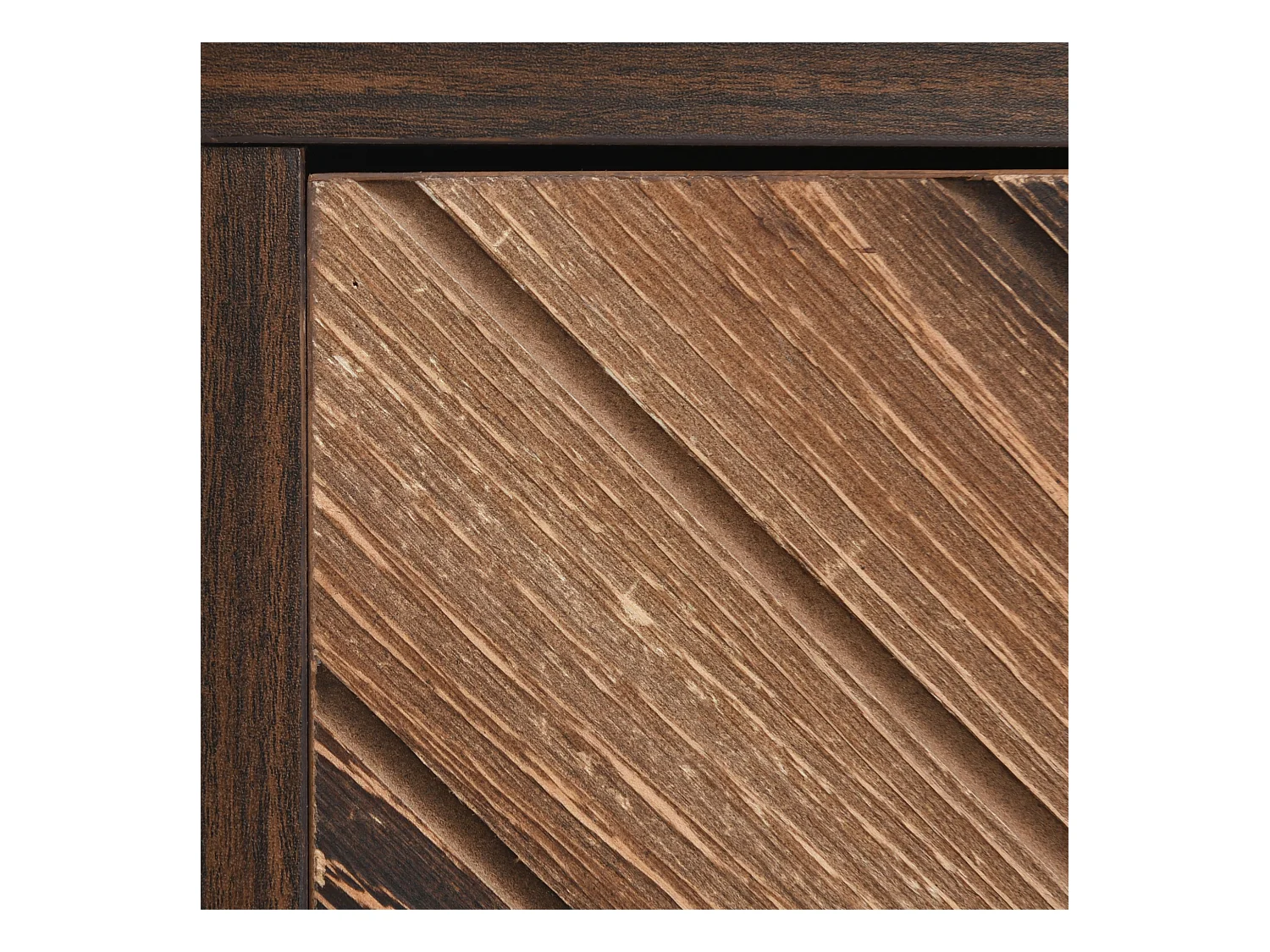 Buffet avec 3 portes, design élégant, portes en bois et détails dorés, MDF, naturel et noir (120x38x76.5 cm)