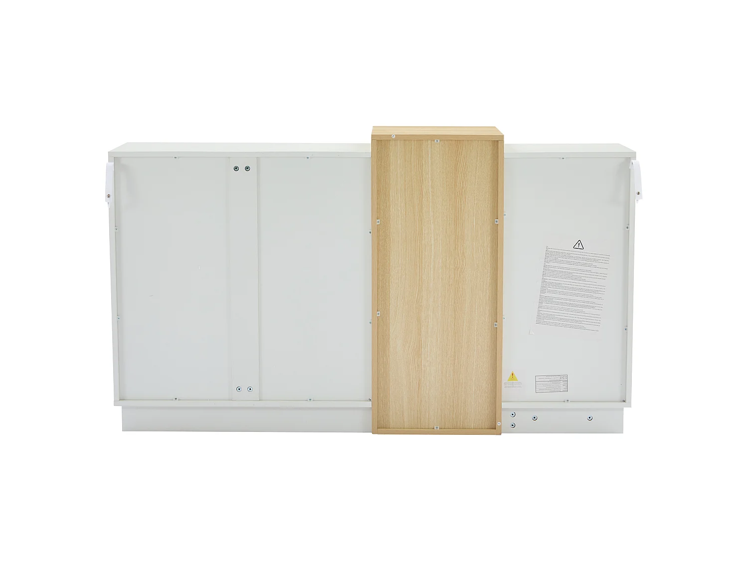 Modern wit gelakt dressoir met opbergruimte, minimalistisch design, MDF, lichte houtkleur, (160x37x75 cm)