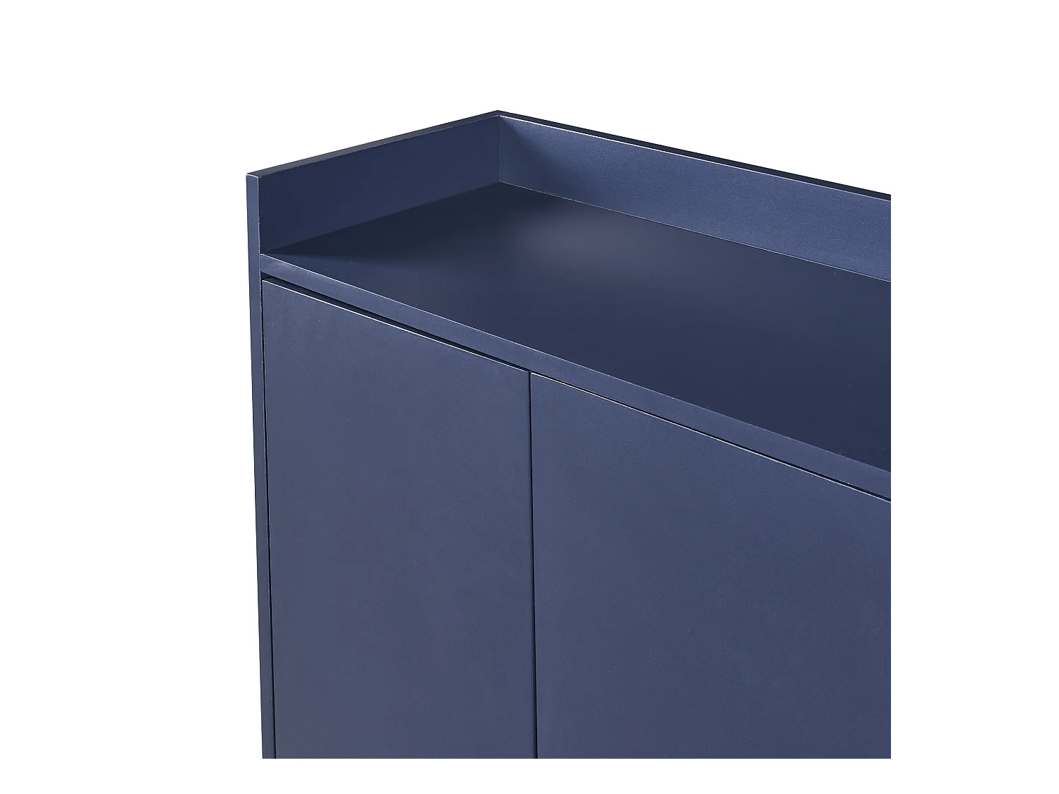Credenza moderna minimalista, 4 ante senza maniglie, per soggiorno, cucina, MDF, blu navy (120x30x80 cm)