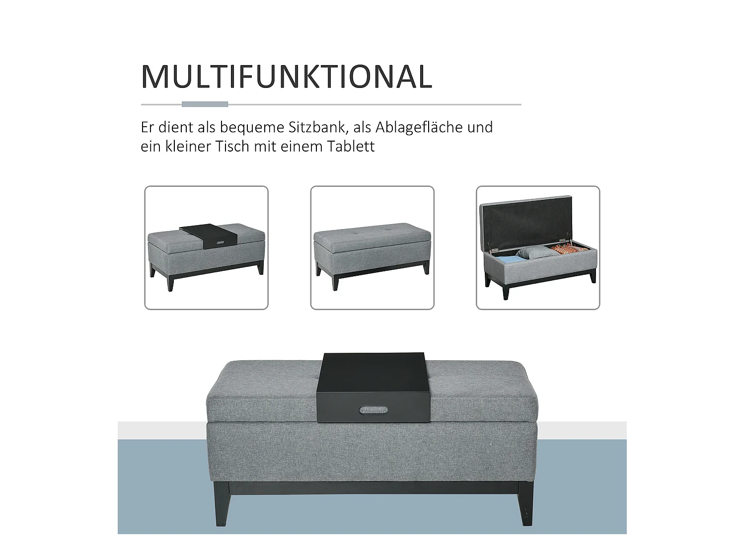 Buffet noir avec design ondulé et poignées dorées, MDF, noir et or (152x40x75 cm)