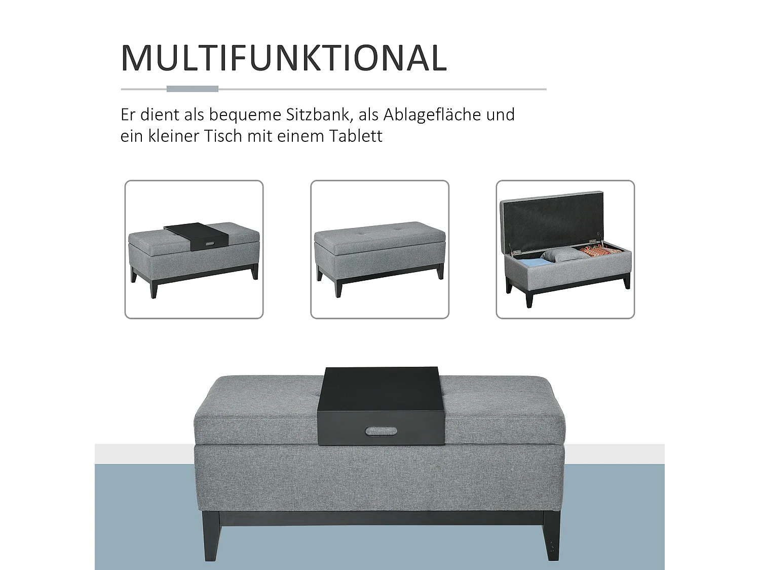 Buffet noir avec design ondulé et poignées dorées, MDF, noir et or (152x40x75 cm)