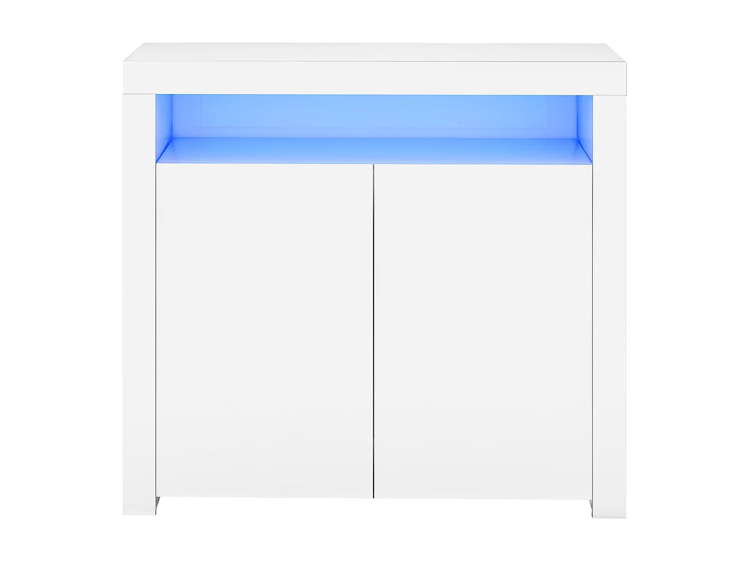 Dressoir met LED-verlichting, multifunctionele opbergruimte, MDF, wit (108x40x92 cm)