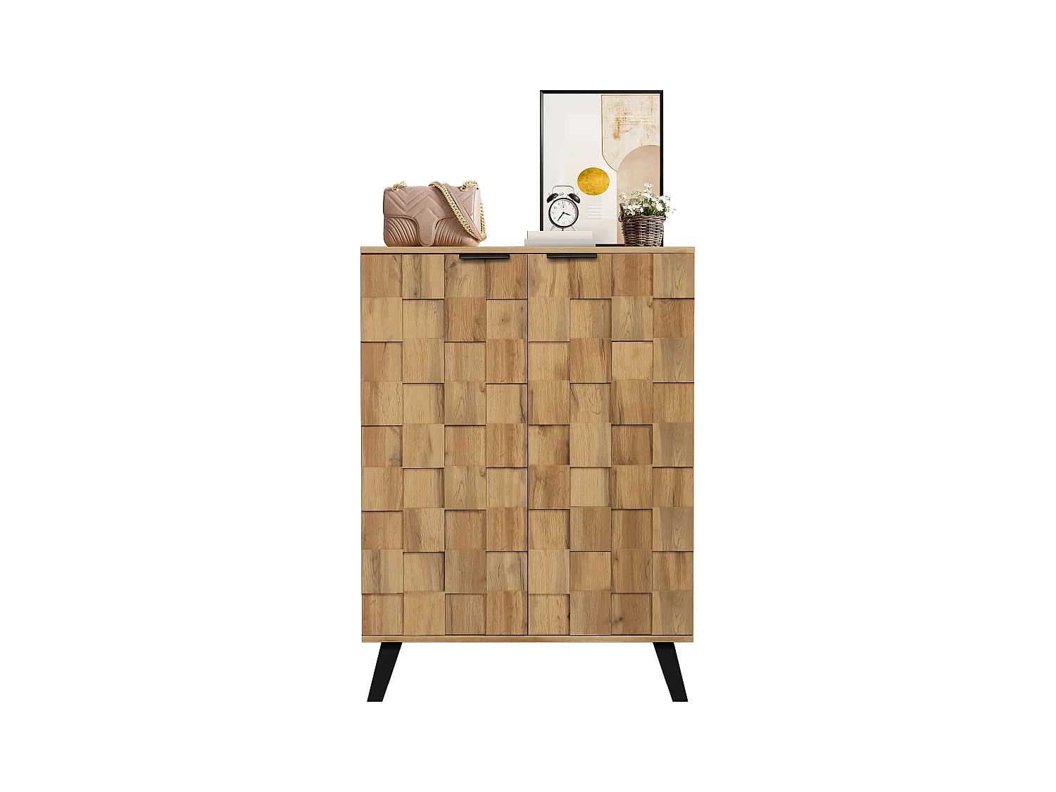 Credenza, 5 scomparti, design moderno, MDF, legno, (80,5x35x109,5 cm)