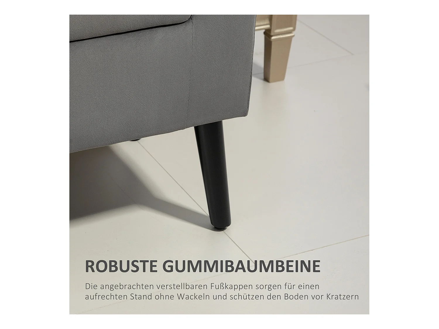 Banc avec rangement, assise rembourrée, polyester, gris foncé, avec accoudoirs (111.5x41x65 cm)