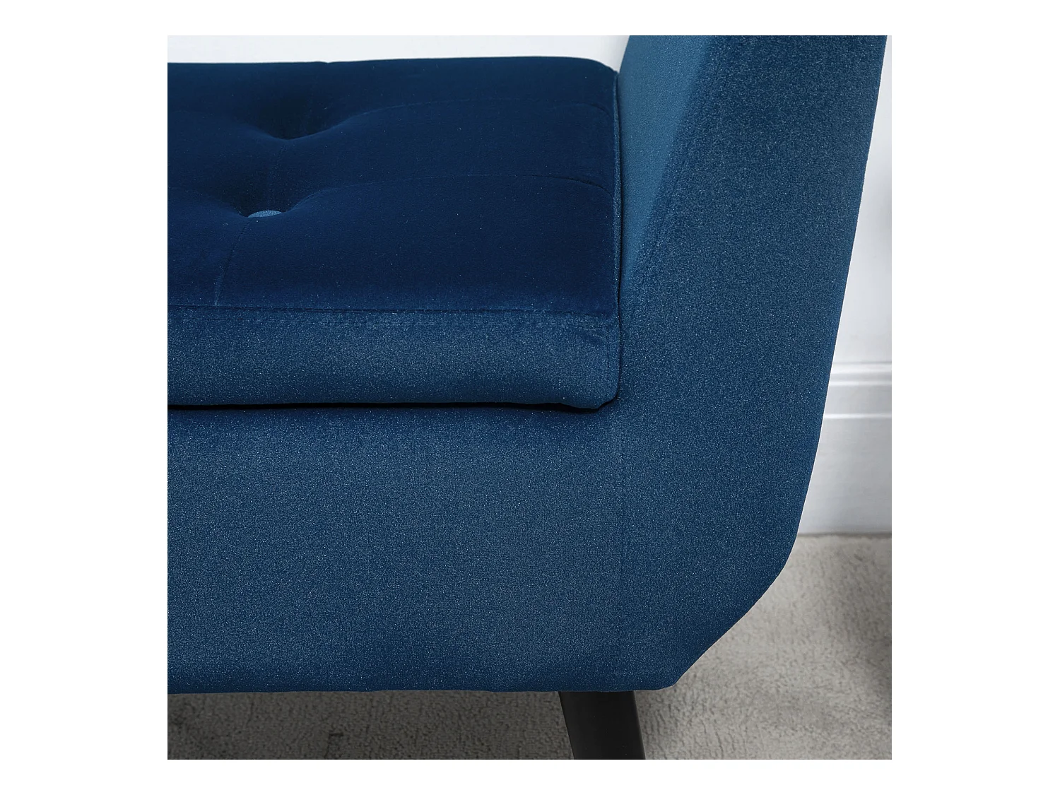 Opbergbank, elegant design, polyesterfluweel, rubberhout, beige (107x42x65 cm)