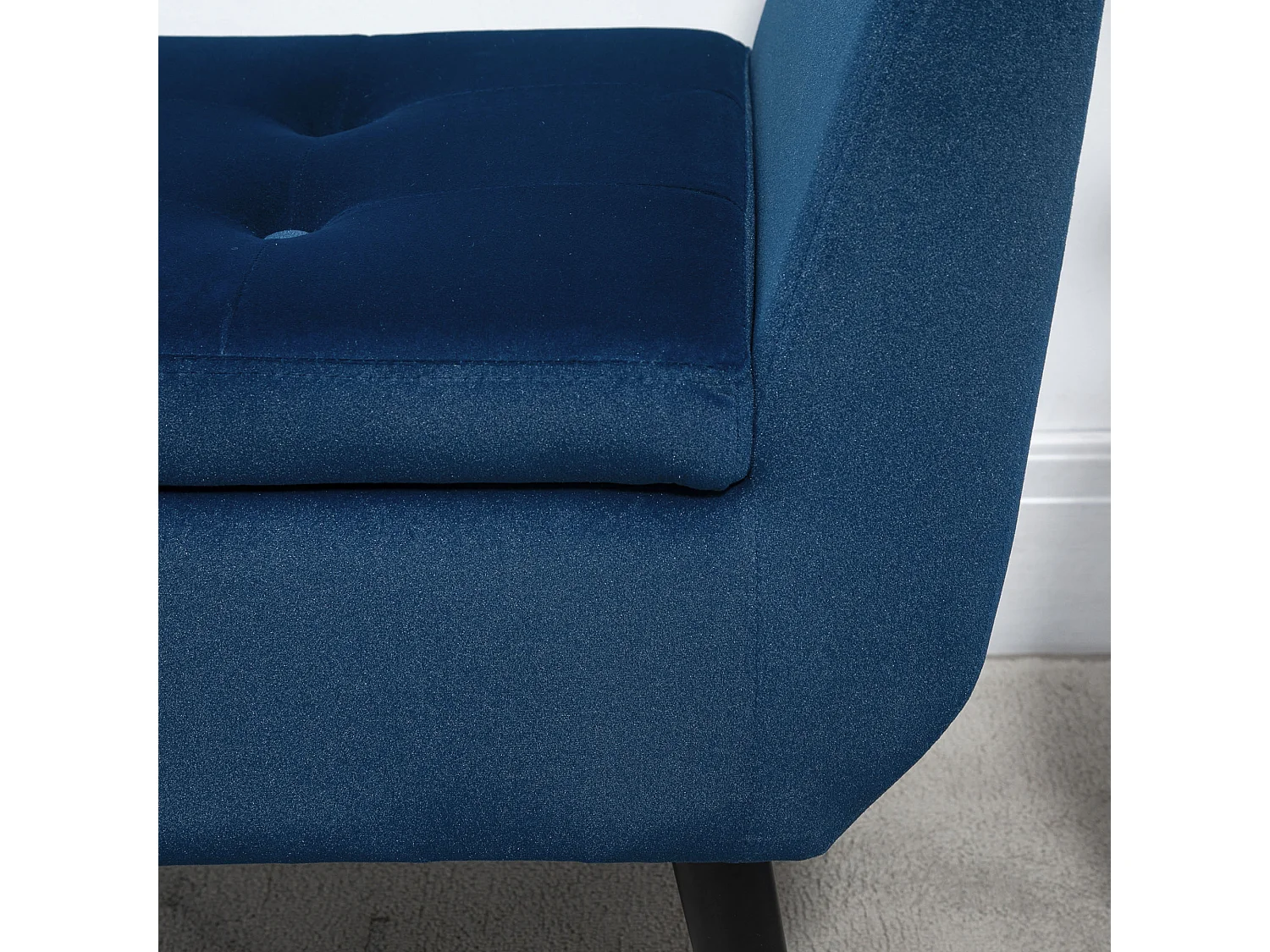 Banc de Rangement, Design Élégant, Tissu Velours Polyester, Bois de Caoutchouc, Beige (107x42x65 cm)