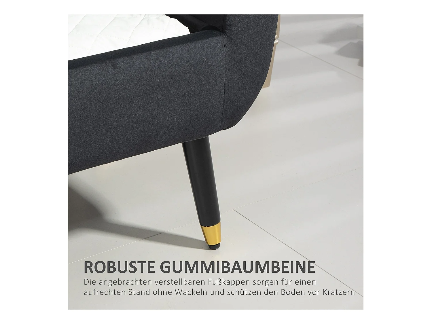 Banc avec accoudoirs et rangement, polyester velours, bois caoutchoutier, gris foncé (107x42x65 cm)