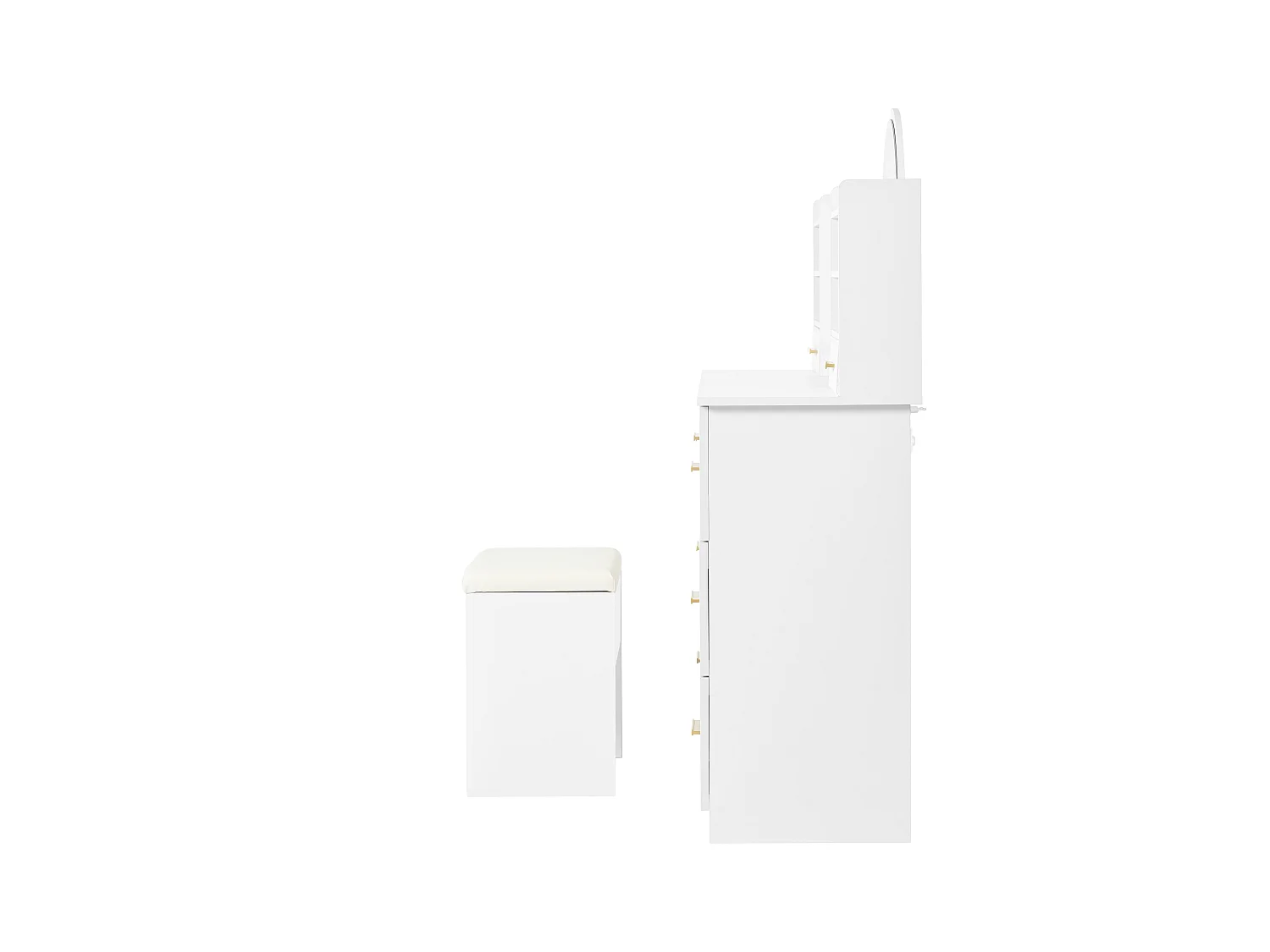 Kaptafel met spiegel, LED, 9 lades, make-uptafel, wit (120x40x135 cm)