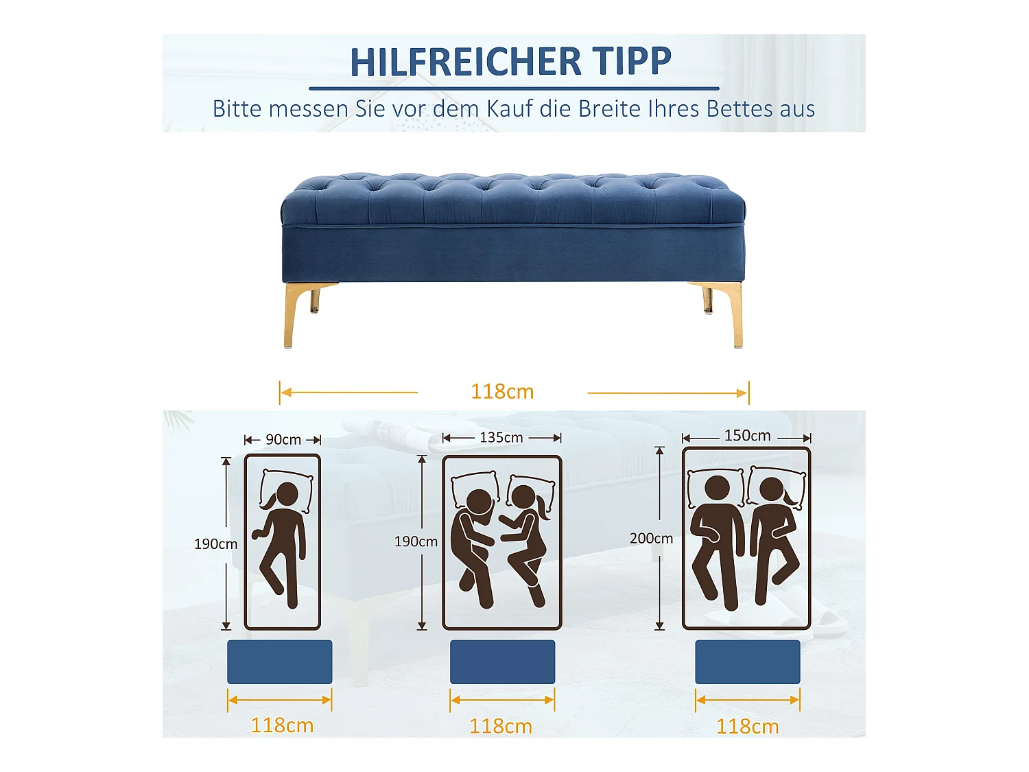 Banc de rangement avec accoudoirs, recouvert de velours, bois, vert, (118x45x42 cm)