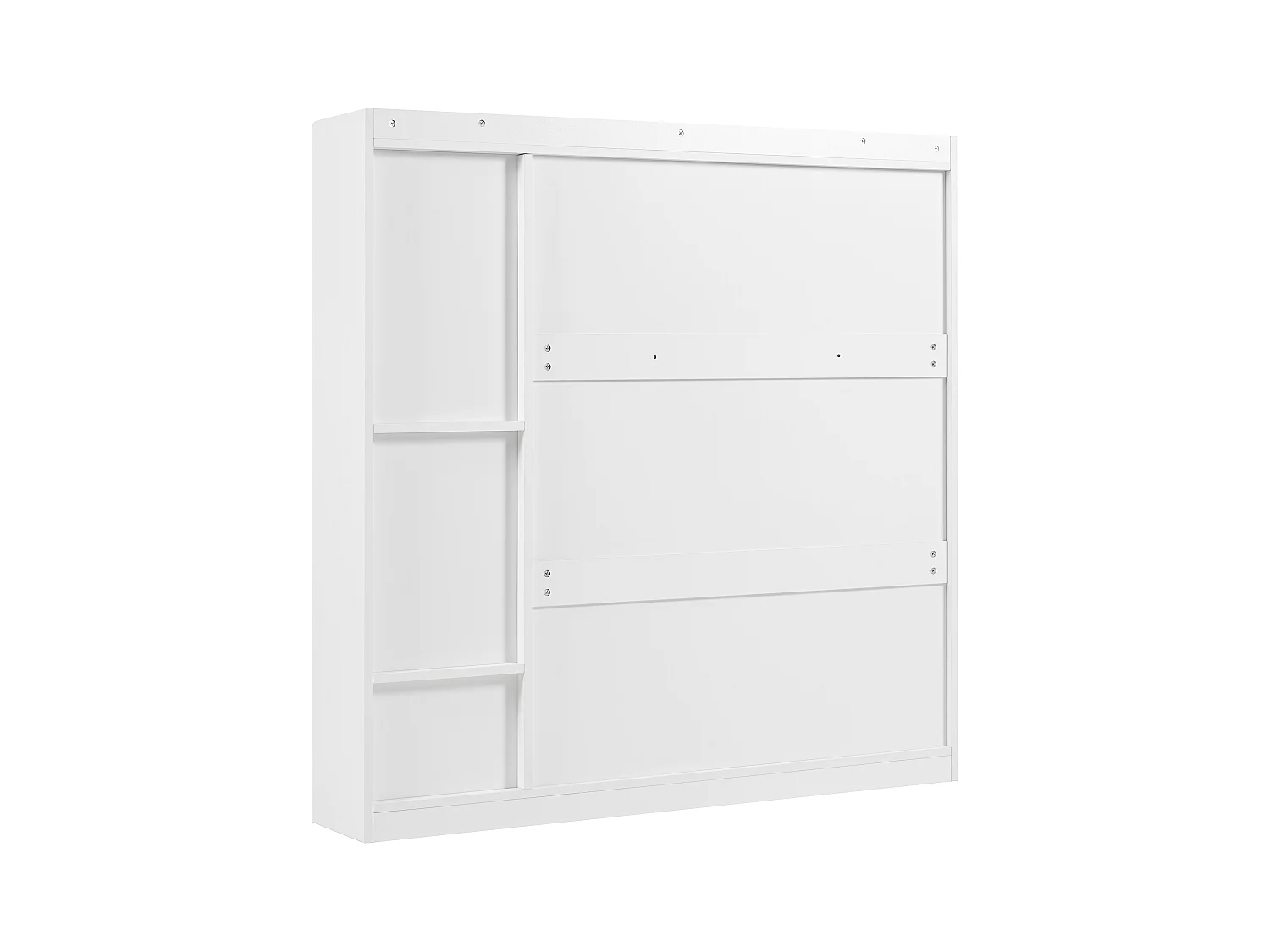 Commode à chaussures avec banc rabattable, 3 étagères inclinables, rangement entrée, bois, blanc (119x24x122 cm)