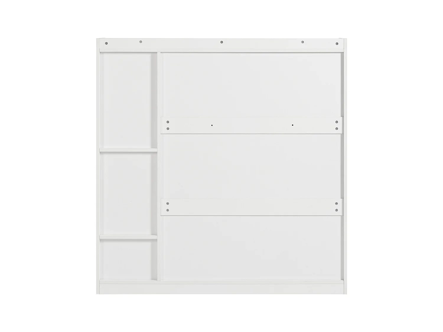 Commode à chaussures avec banc rabattable, 3 étagères inclinables, rangement entrée, bois, blanc (119x24x122 cm)