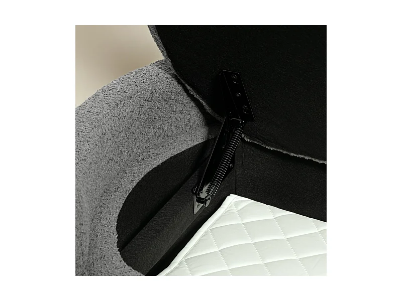 Banc de rangement avec couvercle, design moderne, en bois, gris, (105x44x45.5 cm)