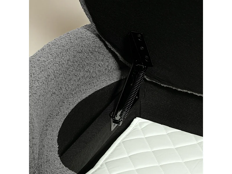 Banc de rangement avec couvercle, design moderne, en bois, gris, (105x44x45.5 cm)