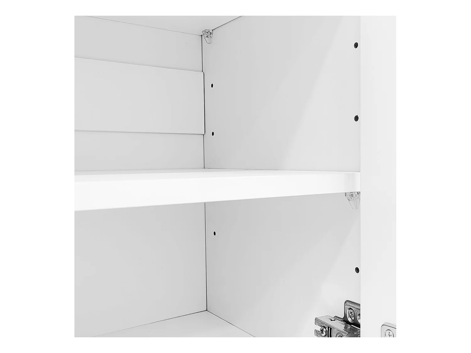 Meuble à chaussures blanc - Meuble à chaussures avec 2 portes et 2 tiroirs - éclairage LED et rangement ouvert - pour salons et entrées