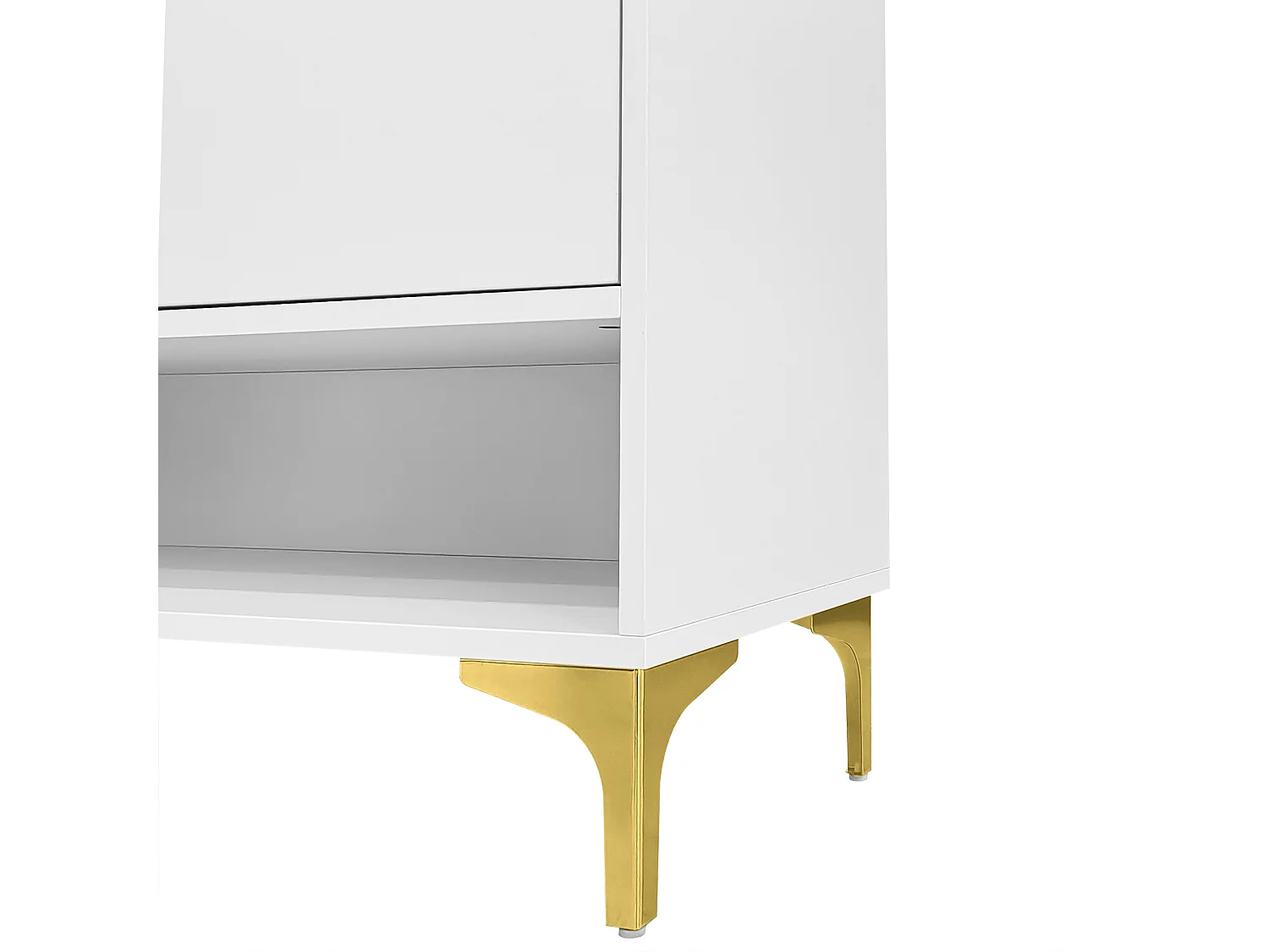 Meuble à chaussures blanc - Meuble à chaussures avec 2 portes et 2 tiroirs - éclairage LED et rangement ouvert - pour salons et entrées