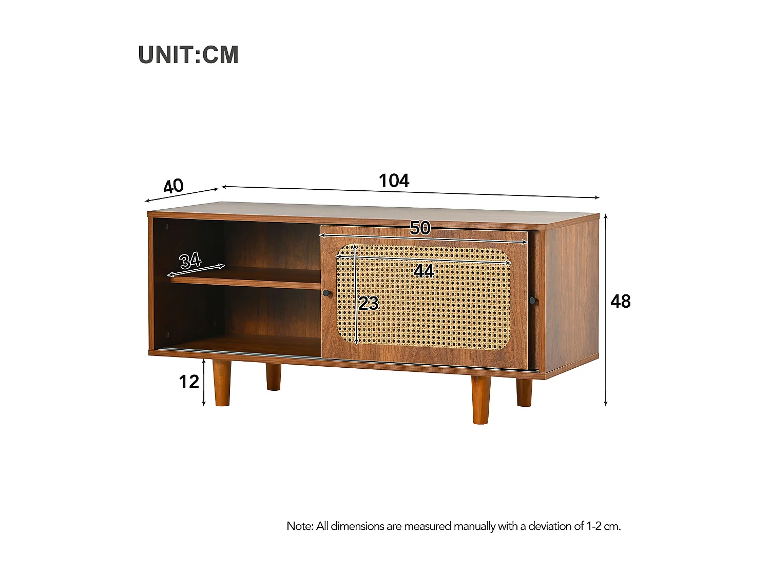 Set di mobili da ingresso in rattan, cassettiera e scarpiera combinati, MDF, noce (147,5x50,2x12 cm)