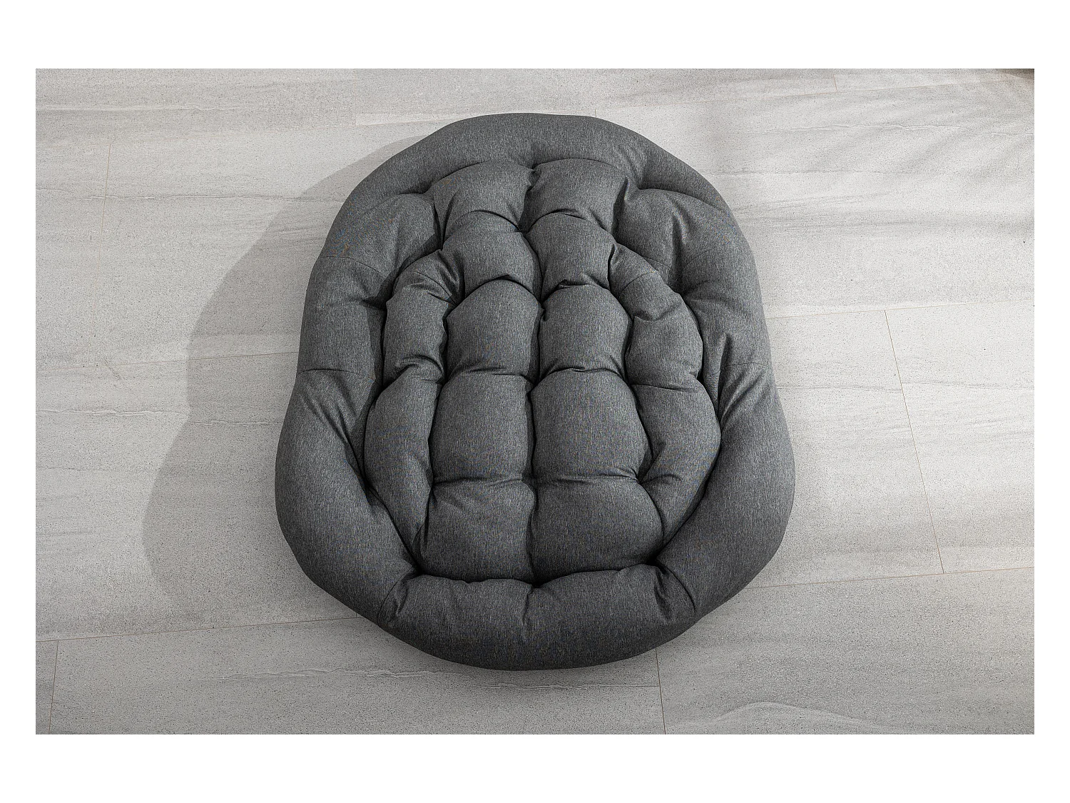 Chaise Rocking en Osier XXL pour Terrasse, Chaise Lounge Confortable avec Coussin Épais, Structure en Acier, Gris Foncé (99x76x26cm)