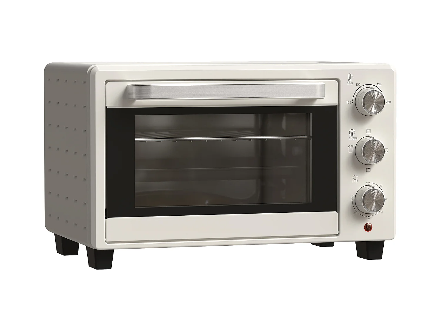 Mini vier 21L met draaispitfunctie, 3 kookstanden, roestvrij staal en glas, 100°C-230°C, (46x38,5x29cm)