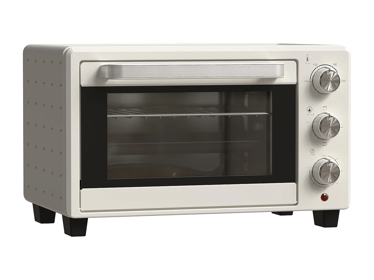 Mini four 21L avec fonction rotisserie, 3 modes de cuisson, inox et verre, 100°C-230°C, (46x38.5x29cm)