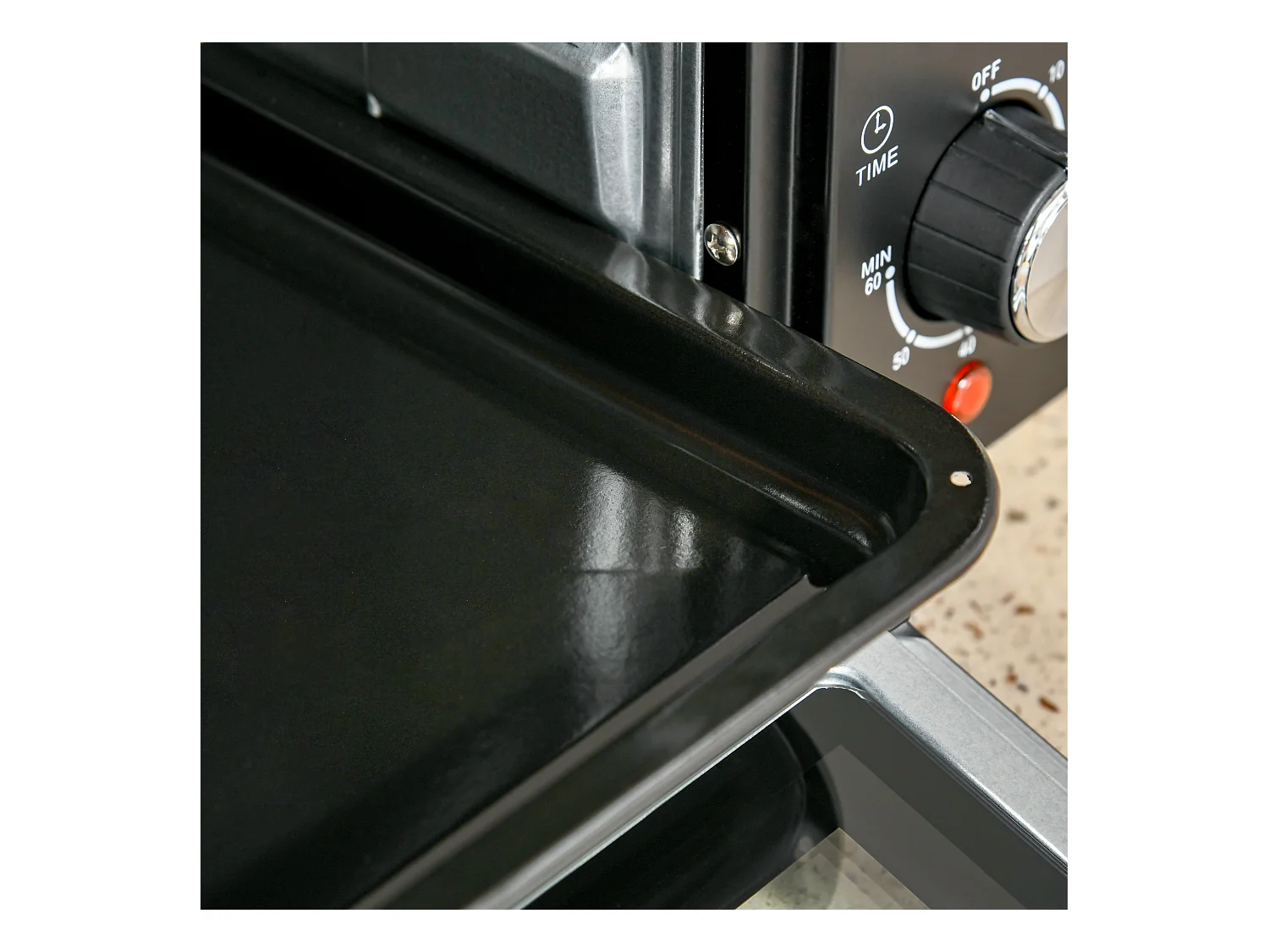 Mini vier 21L 1400W, 3 kookstanden, temperatuur instelbaar 100-230°C, roestvrij staal & glas, grijs (46,4x38x28,5cm)