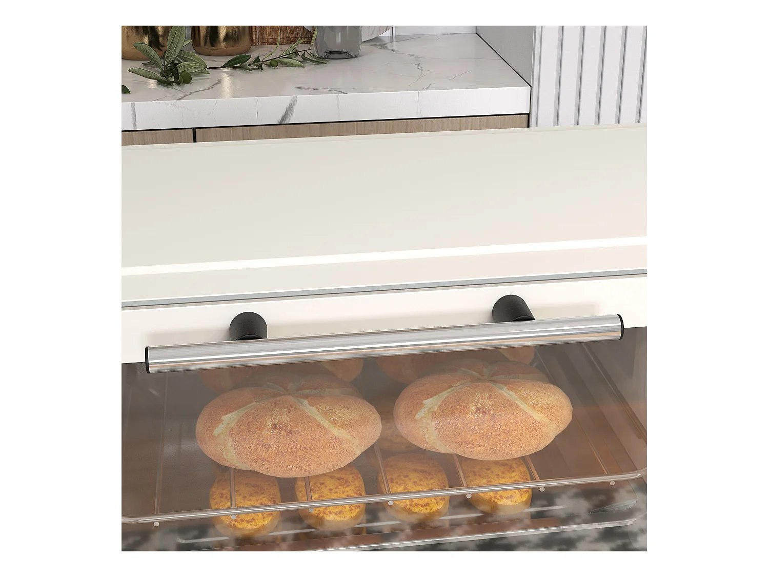 Mini four 9L, 750W, avec fonction de minuterie, température réglable de 100°C à 230°C, avec grille, plaque de cuisson et bac à miettes (36.5 x 26 x 22cm)