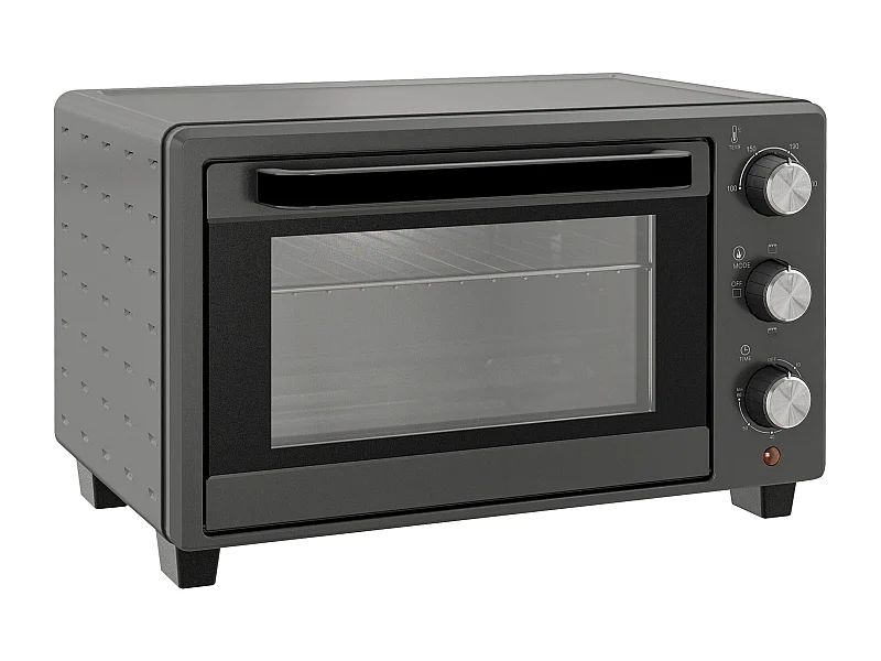 Mini four 21L 1400W avec minuterie 60 min, température réglable 100-230°C, inox, gris (46.4x38x28.5cm)