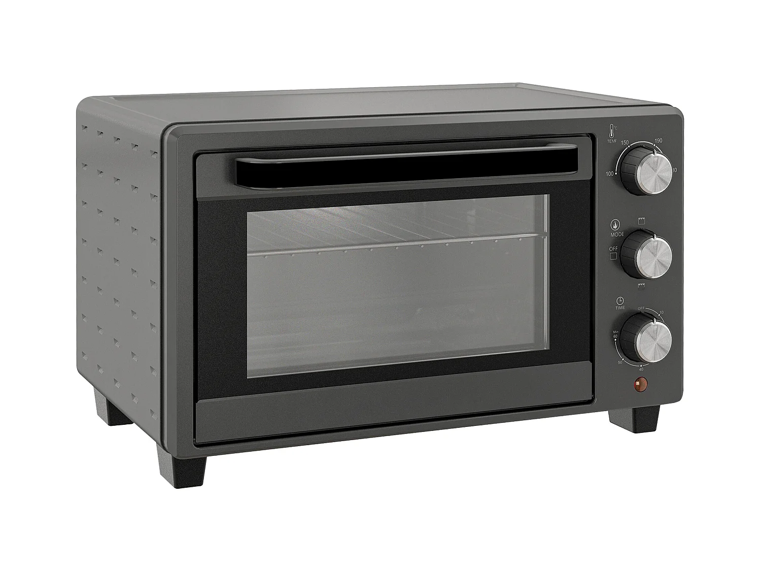 Mini four 21L 1400W avec minuterie 60 min, température réglable 100-230°C, inox, gris (46.4x38x28.5cm)