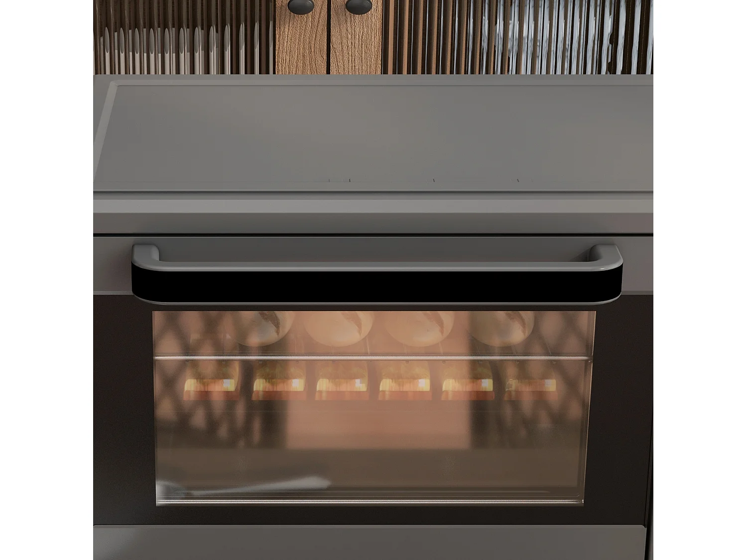 Mini four 21L 1400W avec minuterie 60 min, température réglable 100-230°C, inox, gris (46.4x38x28.5cm)