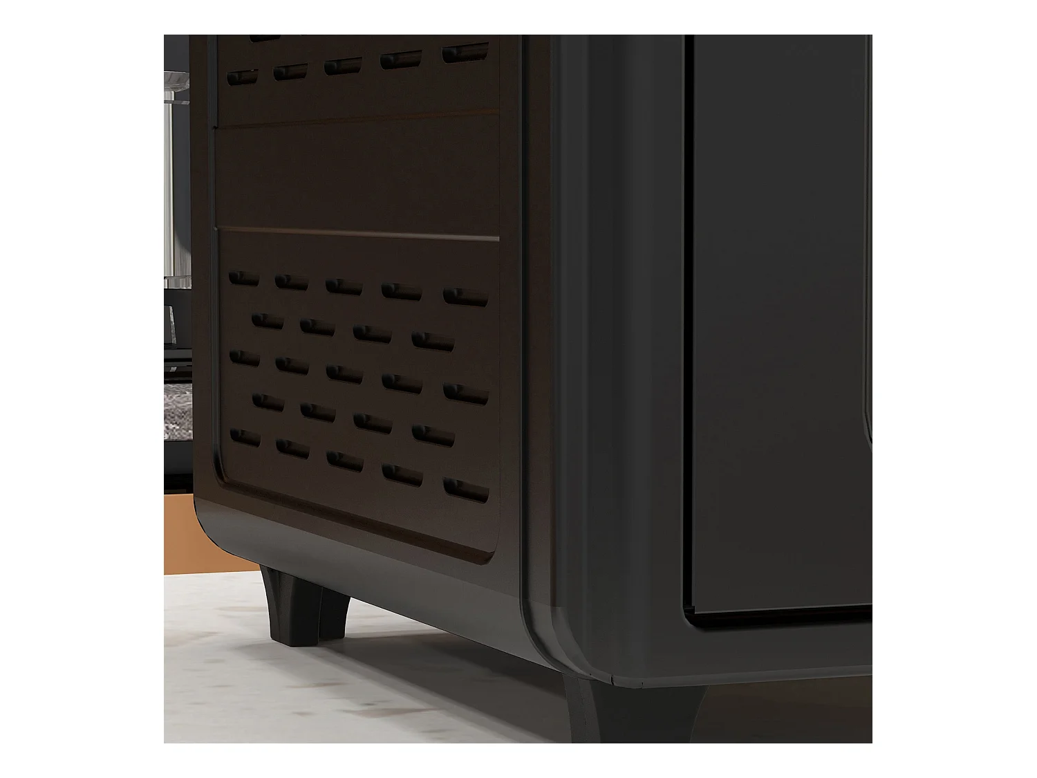 Mini four met convectie, 30L, 7 standen, 1400W, met grille, plateau de cuisine en panier à friture, acier, zwart (43x39x39cm)