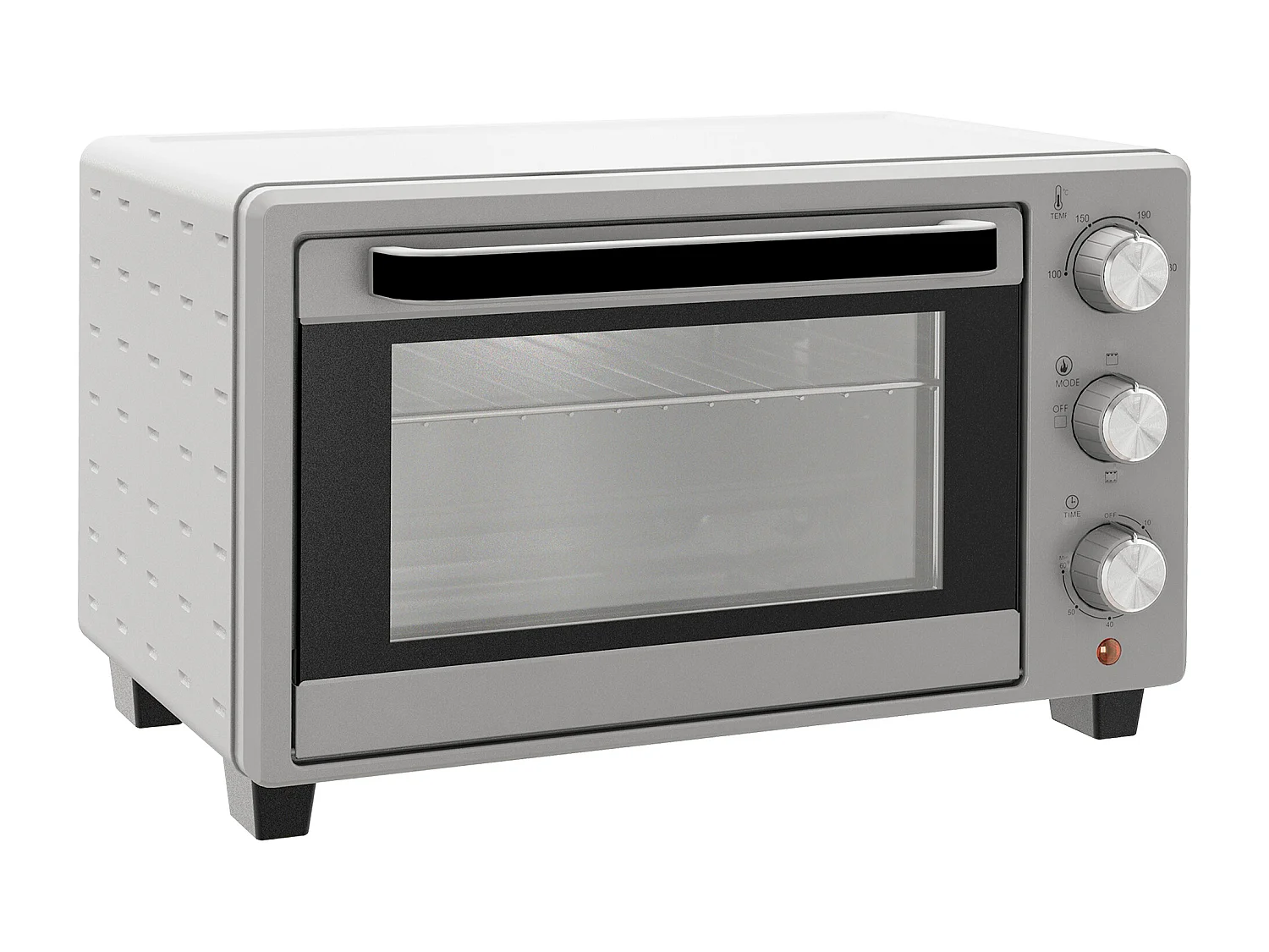 Mini four 21L, 1400W, 3 modes, 100-230°C, inox, avec grille et plaque de cuisson (46L x 38.5W x 29Hcm)