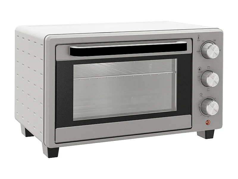 Mini four 21L, 1400W, 3 modes, 100-230°C, inox, avec grille et plaque de cuisson (46L x 38.5W x 29Hcm)