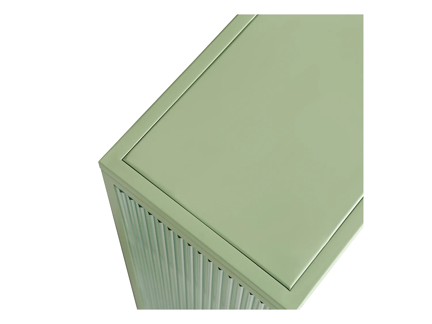 Wandkast met glazen deuren, 2 deuren, 3 opbergniveaus, metaal en glas, groen (70x23,01x59,99 cm)