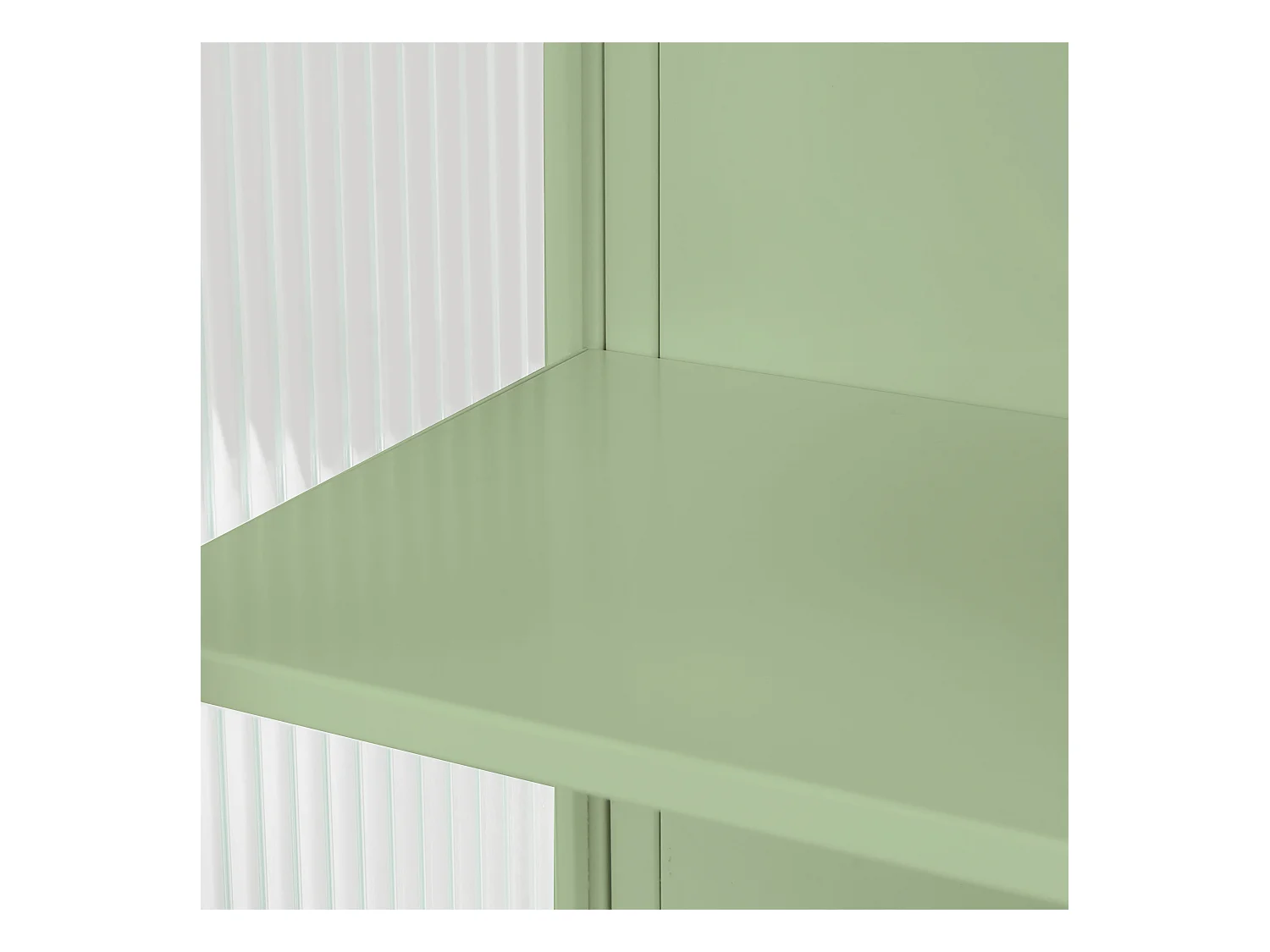 Moderne wandkast met glazen deuren, 2 deuren, opbergruimte op twee niveaus, open plank en handdoekenrek, groen (60x23x78 cm)