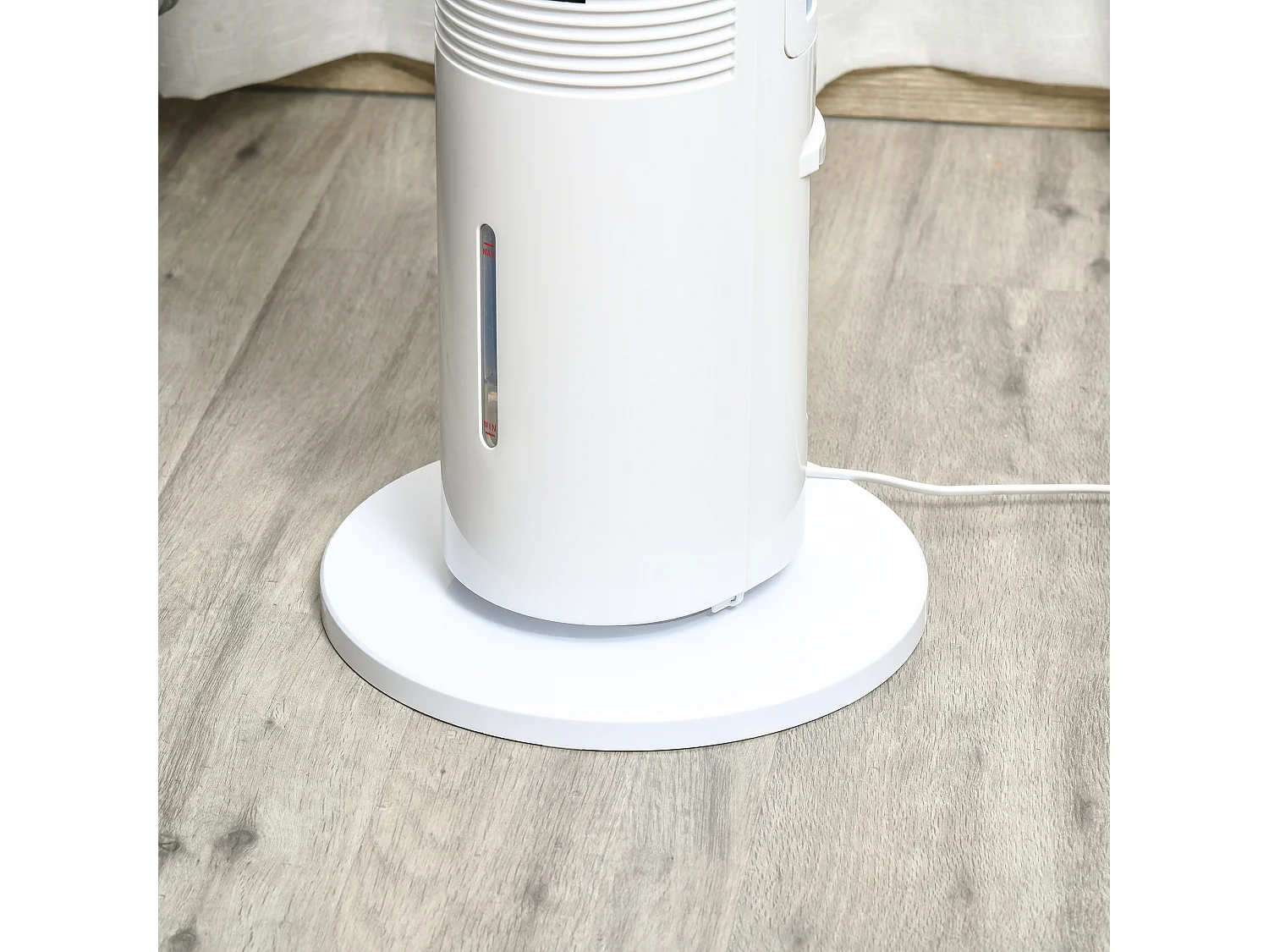 Ventilateur à tour avec fonction de brumisation, 60W, 3 modes, télécommande, réservoir d'eau 2L, oscillation 52°, pour pièces jusqu'à 20㎡ (Ø30x100.8Hcm)