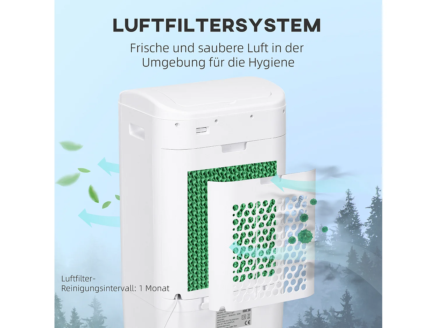 Mobiele airconditioner 3 en 1 met functie voor koeling en bevochtiging, 15L, oscillatie 60°, télécommande, affiche LED, voor stukken van 20㎡