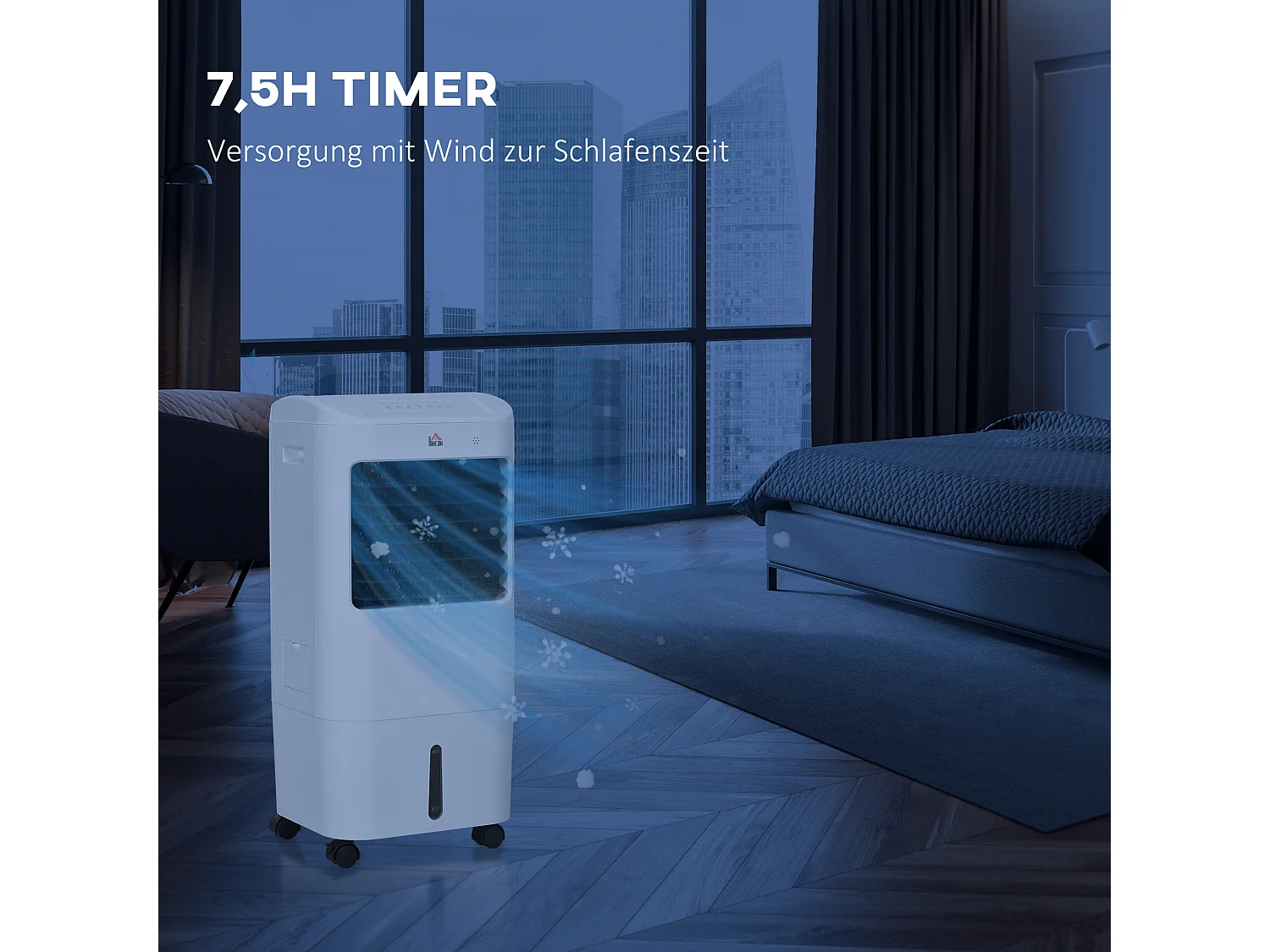 Mobiele airconditioner 3 en 1 met functie voor koeling en bevochtiging, 15L, oscillatie 60°, télécommande, affiche LED, voor stukken van 20㎡