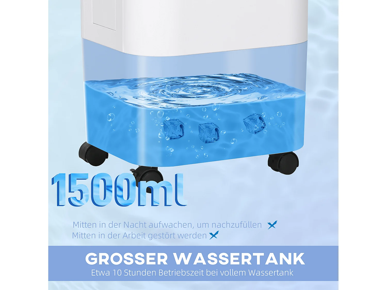 Mobiele airconditioner 3 en 1 met functie voor koeling en bevochtiging, 15L, oscillatie 60°, télécommande, affiche LED, voor stukken van 20㎡