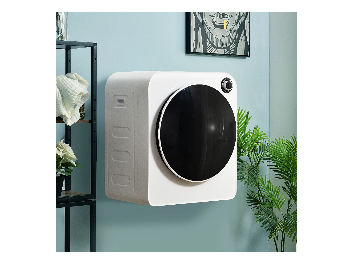 Sèche-linge à évacuation, inox, 3 kg (jusqu'à 4,5 kg), 830 W, 5 programmes, protection contre la surchauffe, montage mural (49x39x59 cm)