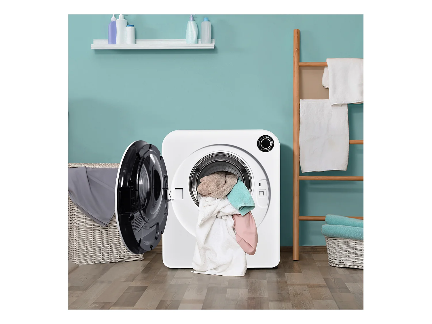 Sèche-linge à évacuation, inox, 3 kg (jusqu'à 4,5 kg), 830 W, 5 programmes, protection contre la surchauffe, montage mural (49x39x59 cm)