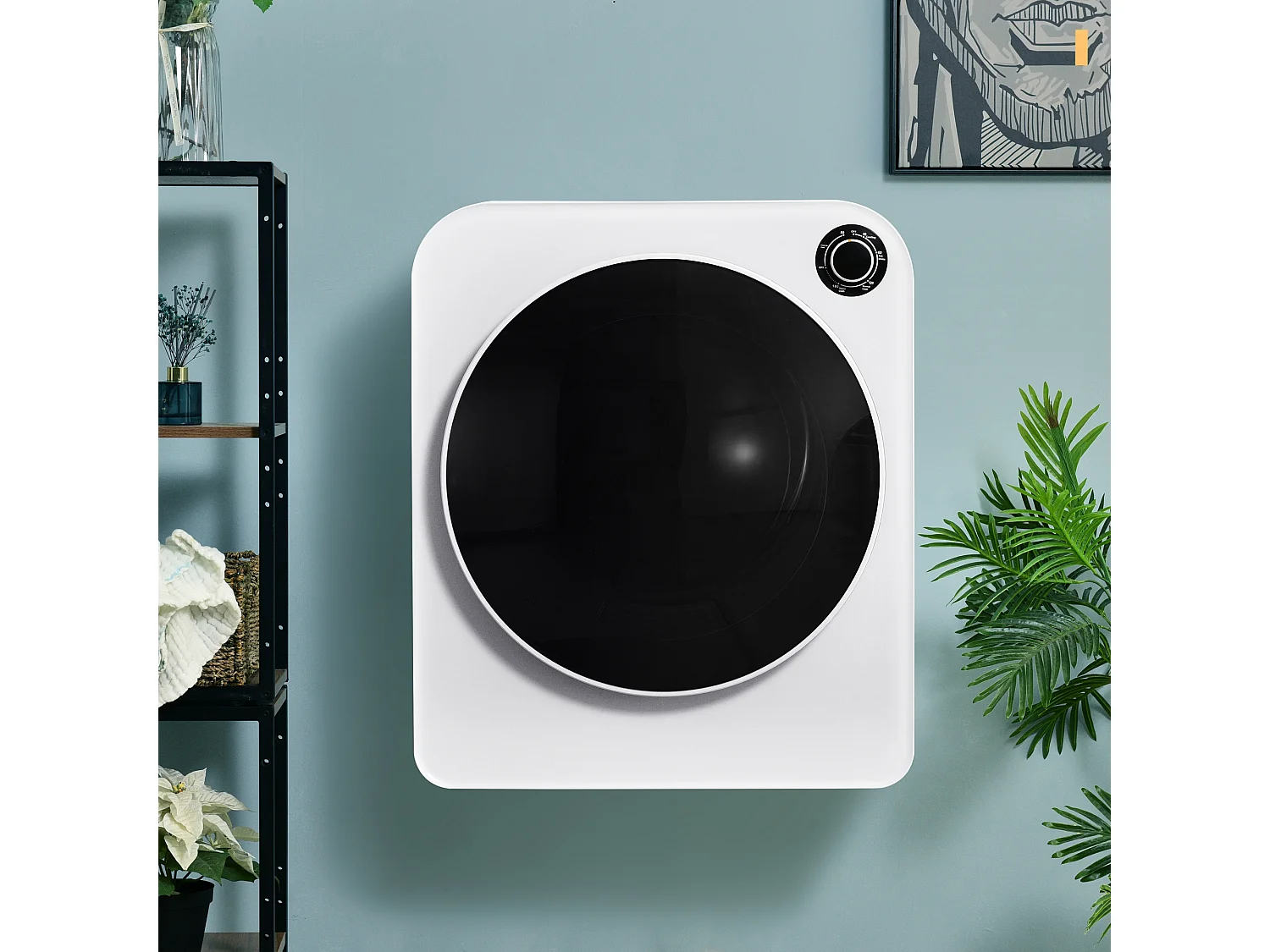 Sèche-linge à évacuation, inox, 3 kg (jusqu'à 4,5 kg), 830 W, 5 programmes, protection contre la surchauffe, montage mural (49x39x59 cm)