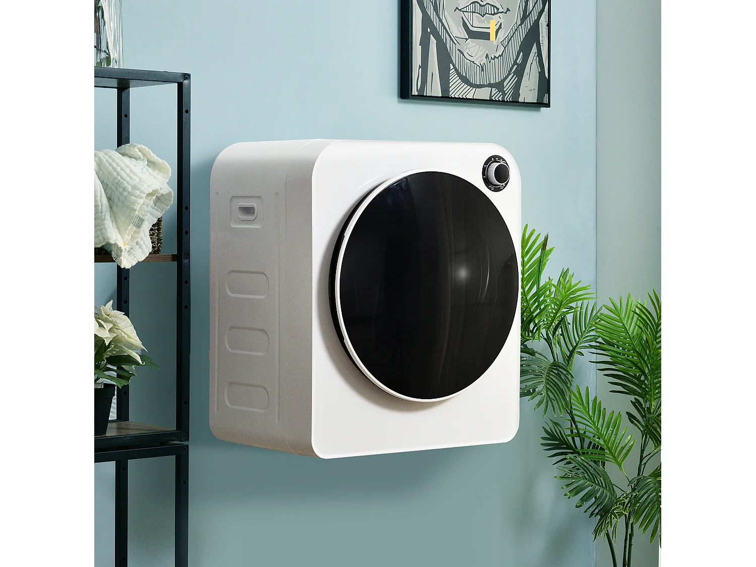 Sèche-linge à évacuation, inox, 3 kg (jusqu'à 4,5 kg), 830 W, 5 programmes, protection contre la surchauffe, montage mural (49x39x59 cm)