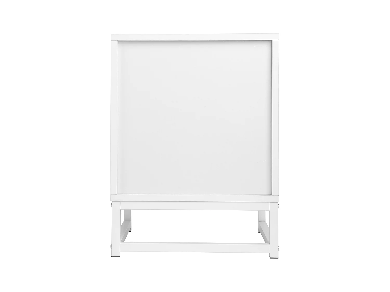 Table de chevet à 2 tiroirs, design symétrique semi-circulaire, façade en rotin, tiroirs interchangeables (40x40x53cm)