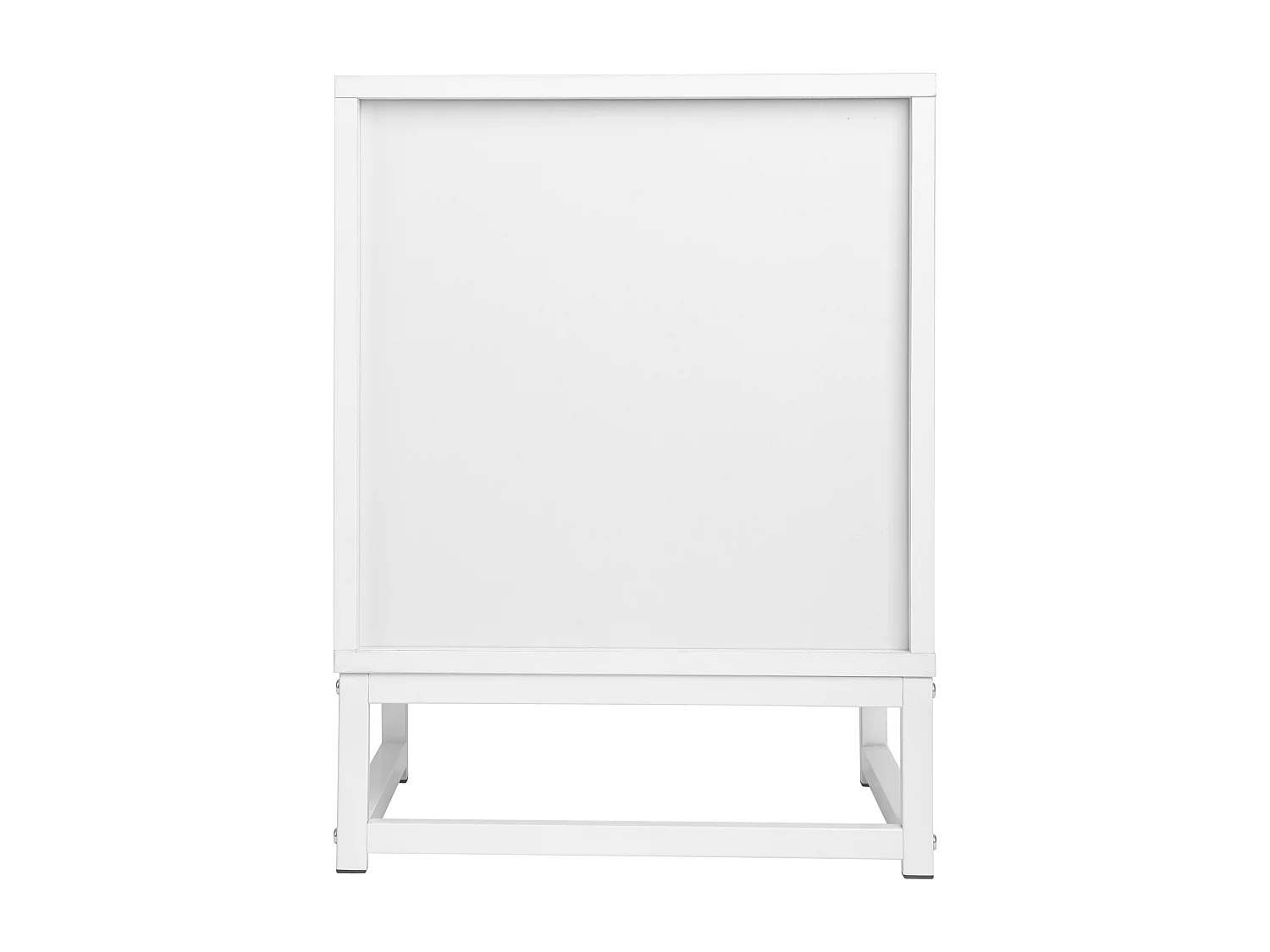 Table de chevet à 2 tiroirs, design symétrique semi-circulaire, façade en rotin, tiroirs interchangeables (40x40x53cm)