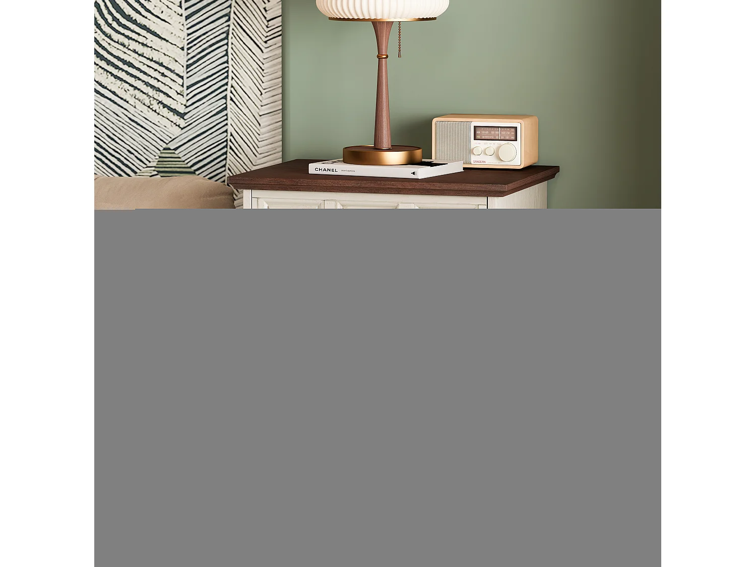 Comodino vintage a 2 cassetti, gambe a colonna romana, legno massello, bianco antico (52x40x60,5 cm)