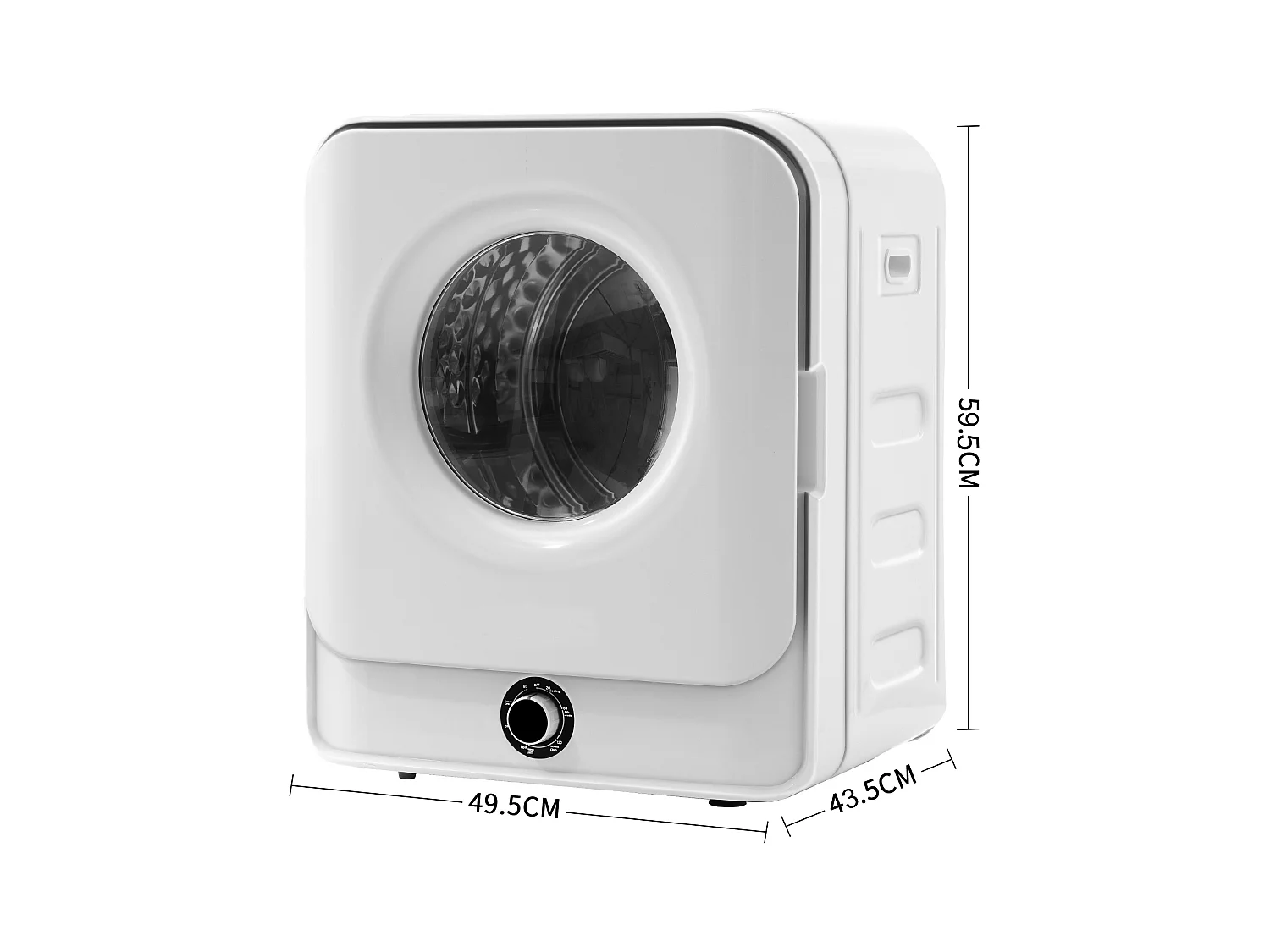 Sèche-linge à évacuation, capaciteit 3 kg (ook 4,5 kg), acier inoxidable, 830 W, 5 programma's, montagewand (49,5x43,5x59,5 cm)