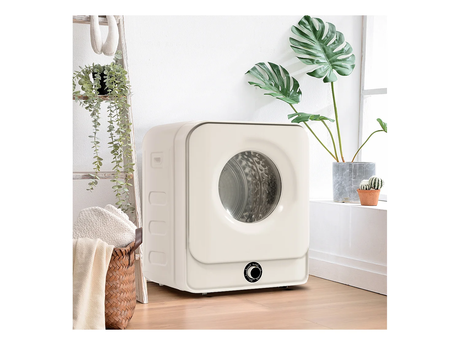 Sèche-linge à évacuation, capaciteit 3 kg (ook 4,5 kg), acier inoxidable, 830 W, 5 programma's, montagewand (49,5x43,5x59,5 cm)