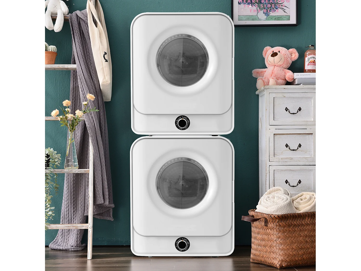 Sèche-linge à évacuation, capacité 3 kg (jusqu'à 4,5 kg), acier inoxydable, 830 W, 5 programmes, montage mural (49,5x43,5x59,5 cm)